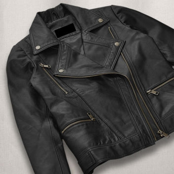 Women’s Black & White Leather Jacket