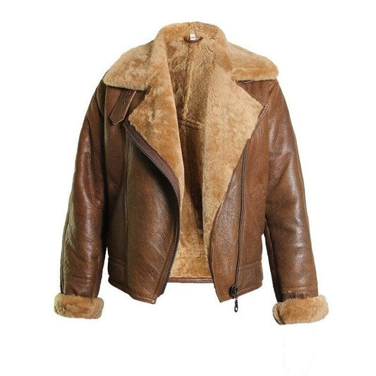 Kiana Bomber Aviator Leather Jacket