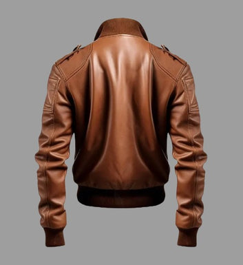 Men's Bomber Brown Leather Jacket