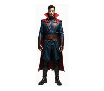 Leather Superhero Cloak With Vest - Leather Costume For Festival - Halloween Costume