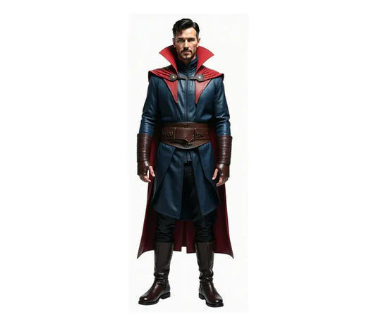 Leather Superhero Cloak With Vest - Leather Costume For Festival - Halloween Costume
