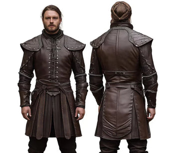 The Iron Huntsman - Handmade Brown Leather Ren Fair Jerkin - Pure Leather Medieval