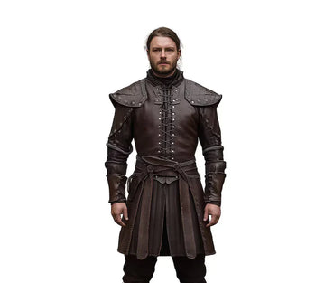 The Iron Huntsman - Handmade Brown Leather Ren Fair Jerkin - Pure Leather Medieval
