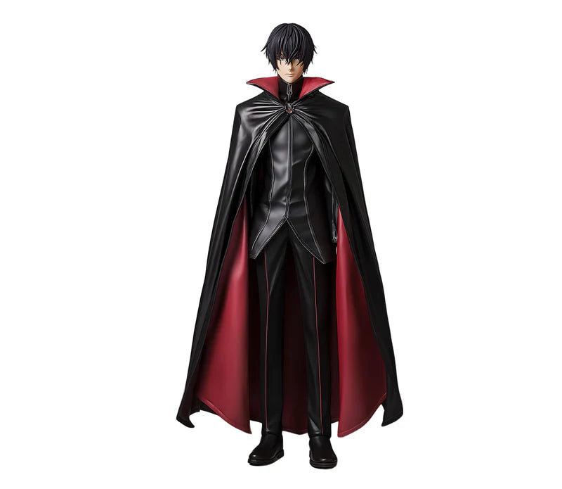 The Rebel King - Black & Red Leather High Collar Cloak & Vest