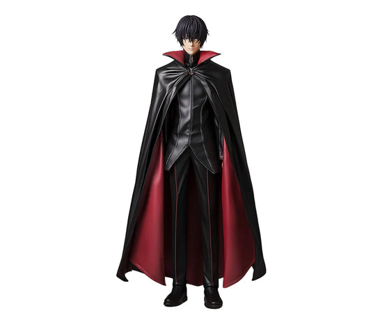 The Rebel King - Black & Red Leather High Collar Cloak & Vest