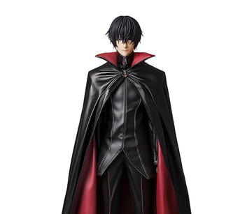The Rebel King - Black & Red Leather High Collar Cloak & Vest